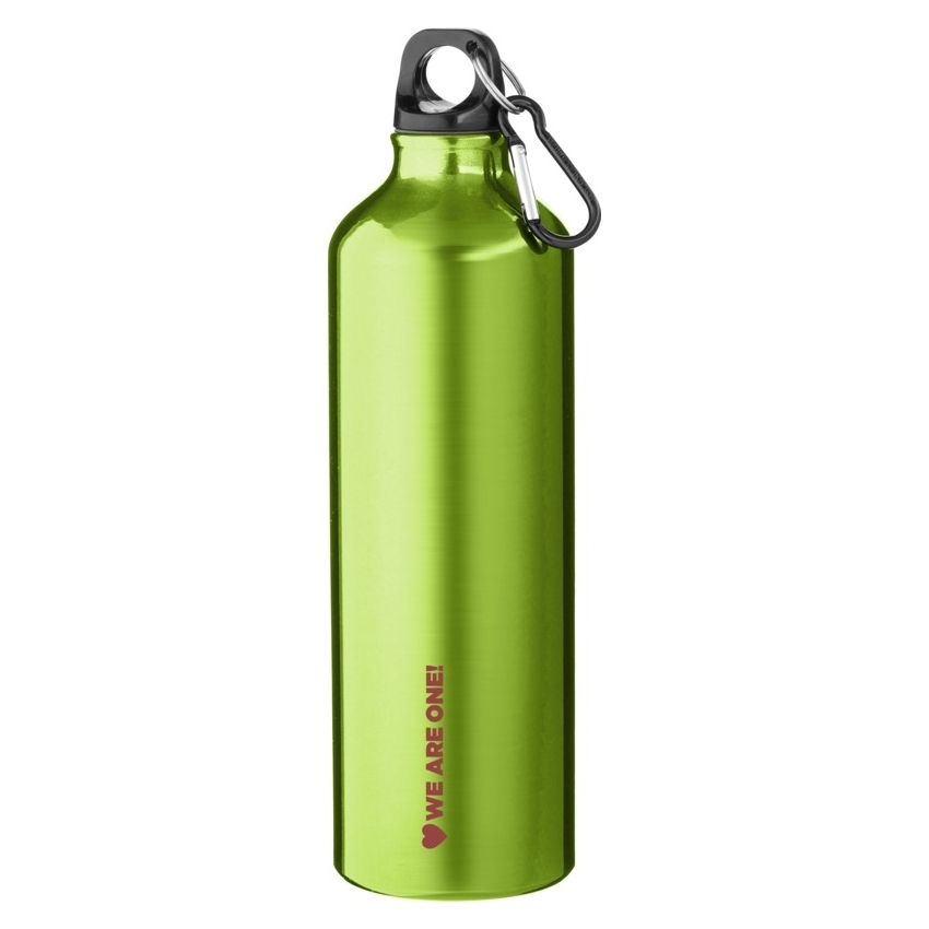 Custom printed Pacific 770 ml aluminium water bottle - lime green with 1 colour print