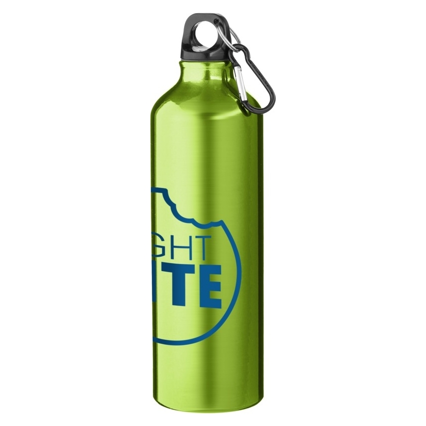 Custom printed Pacific 770 ml aluminium water bottle - lime green with laser engraving
