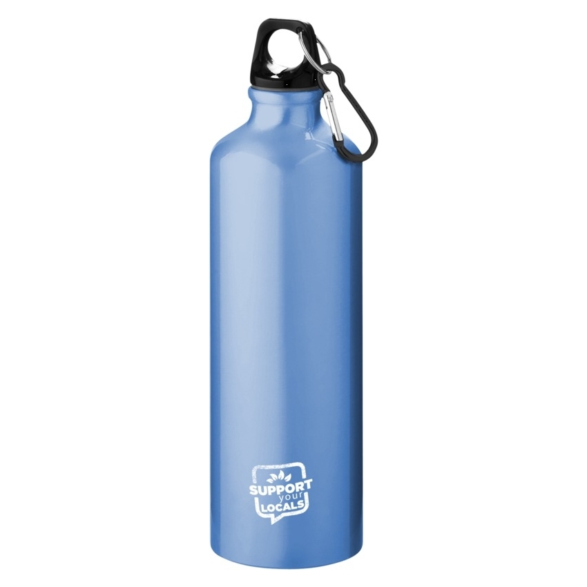 Custom printed Pacific 770 ml aluminium water bottle - blue with 1 colour print