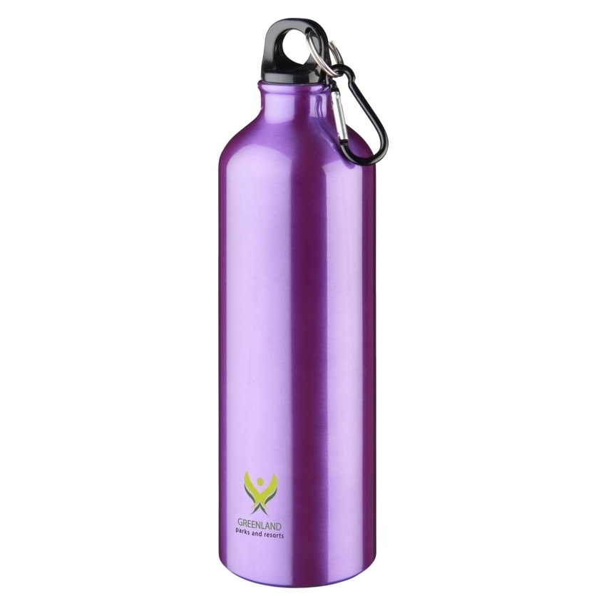 Custom printed Pacific 770 ml aluminium water bottle - purple with full colour print