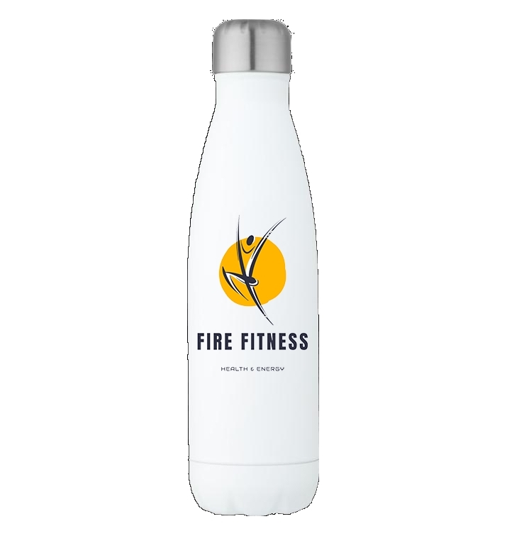 Custom printed Cove stainless steel water bottle - white with full colour print
