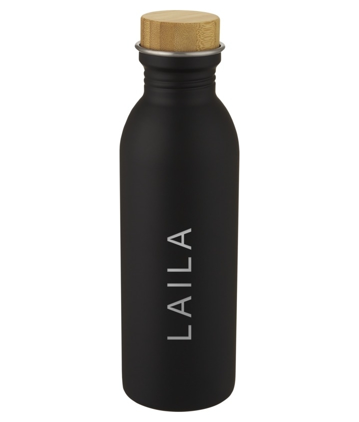 Custom printed Kalix water bottle - black laser engraving