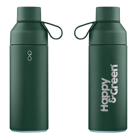 Custom Printed Ocean bottle - forest green