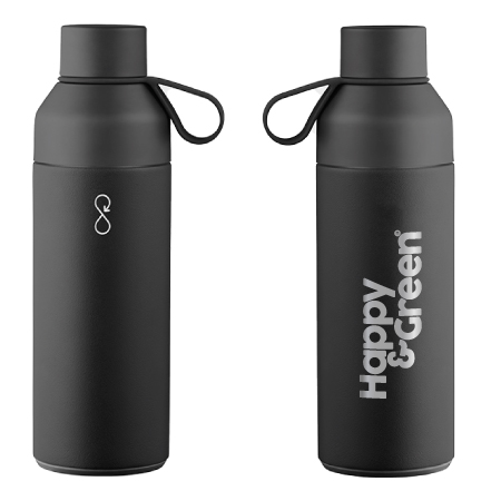 Custom Printed Ocean bottle - obsidian black