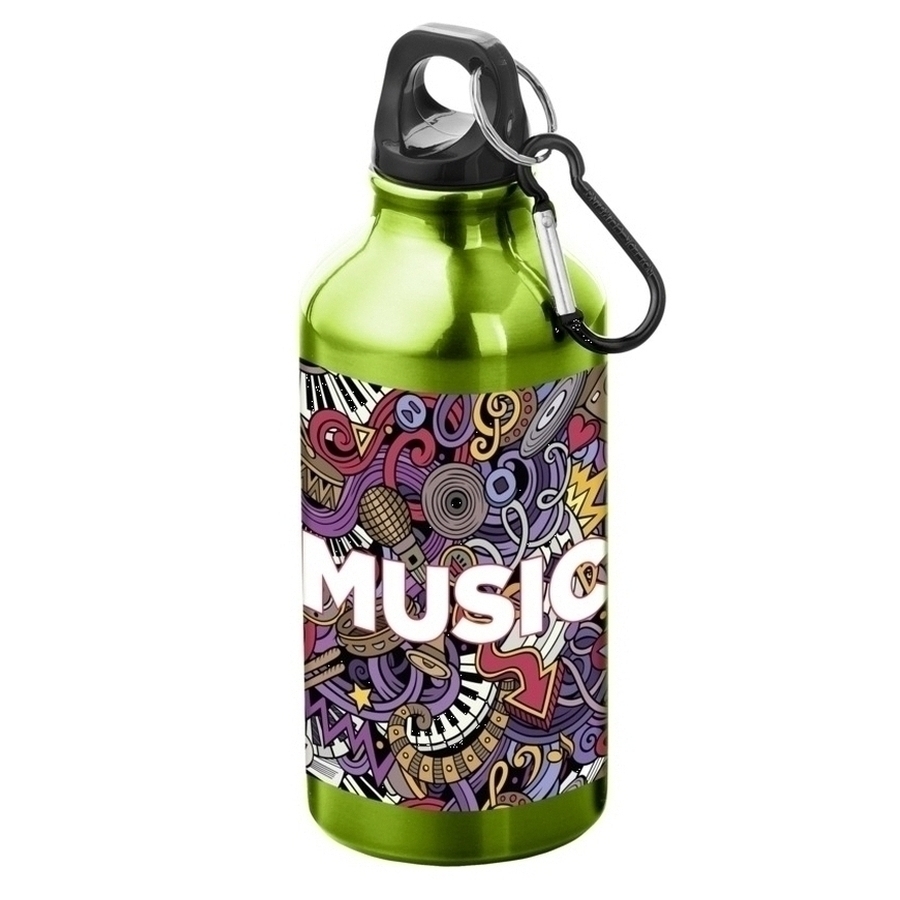 Custom printed Oregon 400 ml aluminium water bottle - full colour print