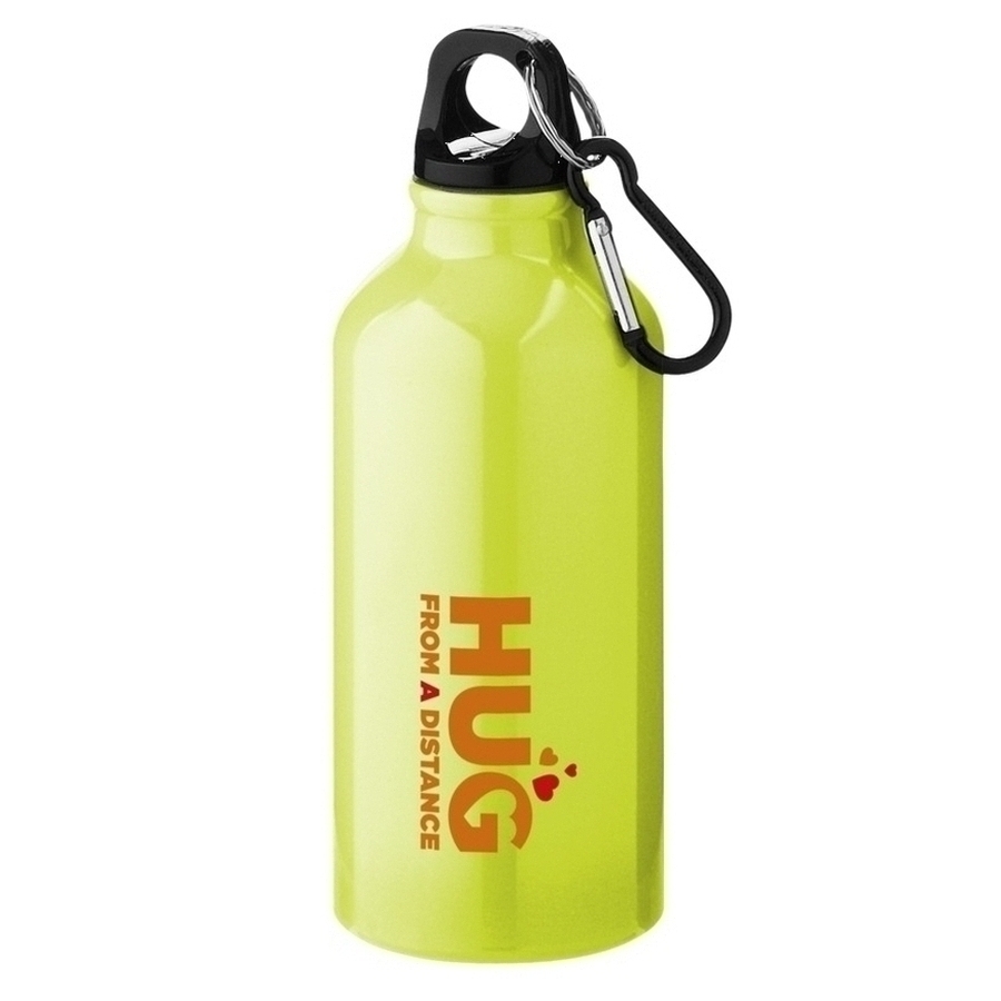 Custom printed Oregon 400 ml aluminium water bottle - 1 colour print