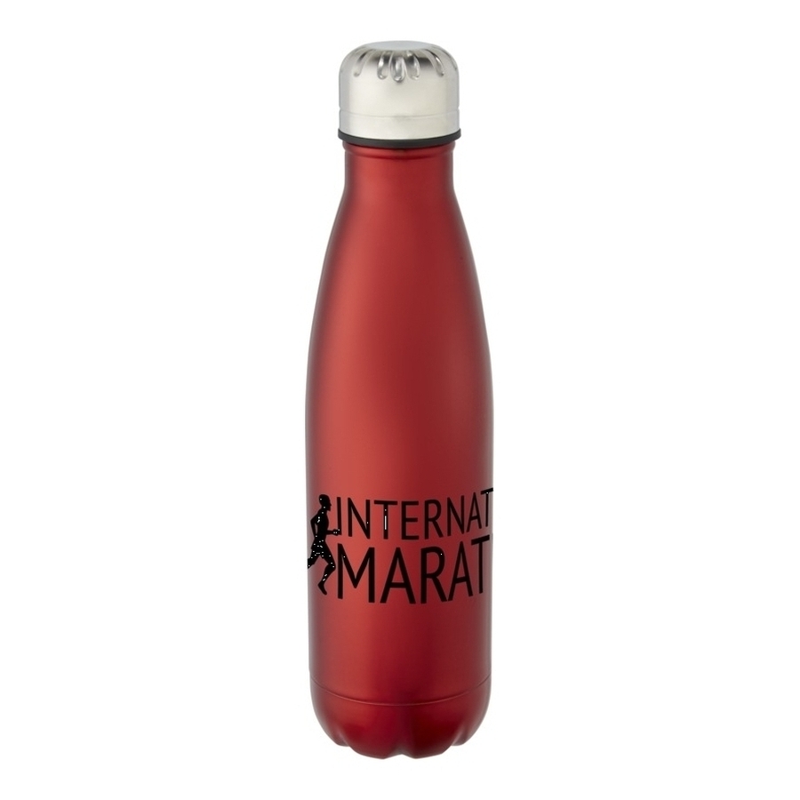 Custom printed Cove stainless steel water bottle - red with 1 colour print