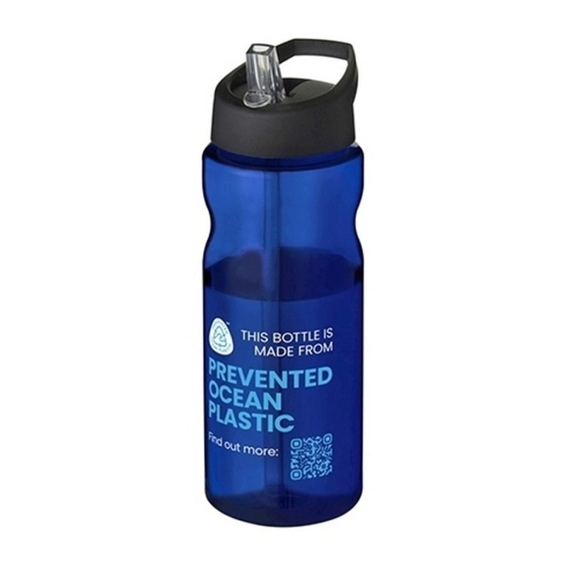 Custom Printed Blue lid and Blue Sports Bottle