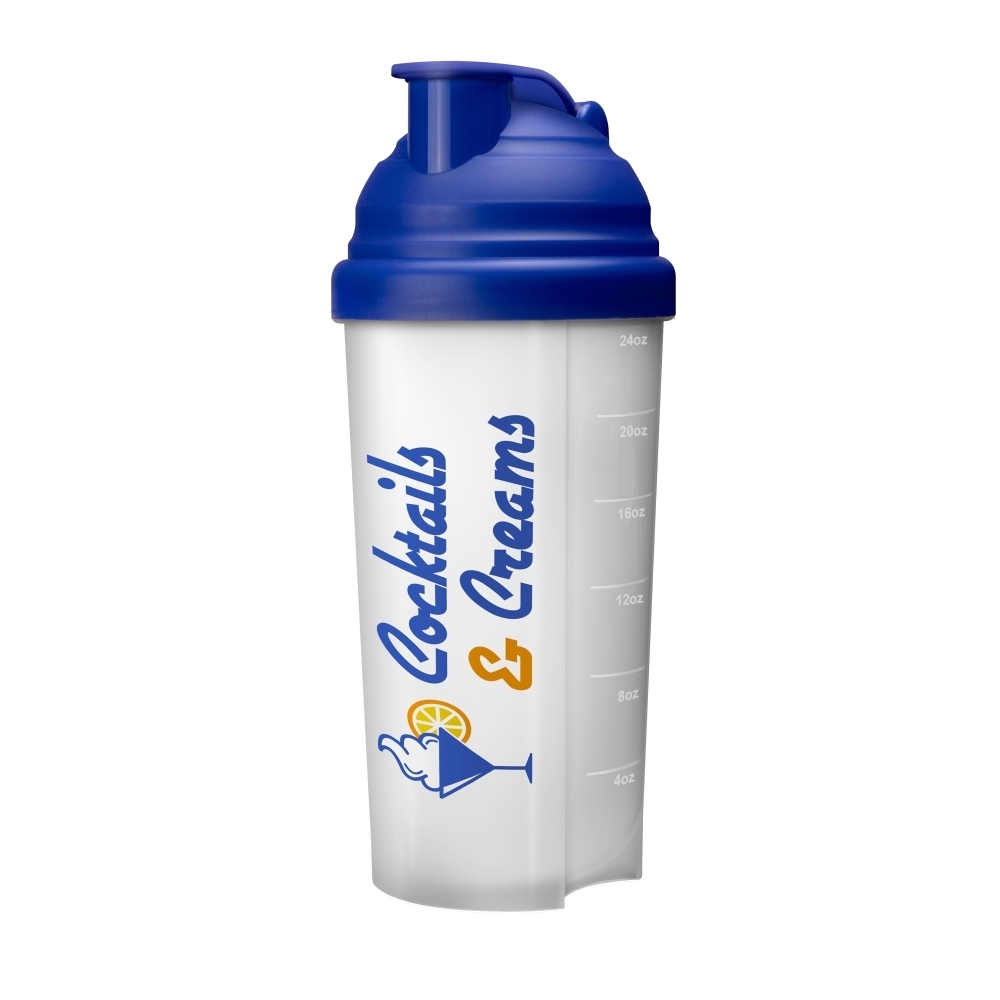 Custom Printed Blue Protein Shake Bottle 1 Colour