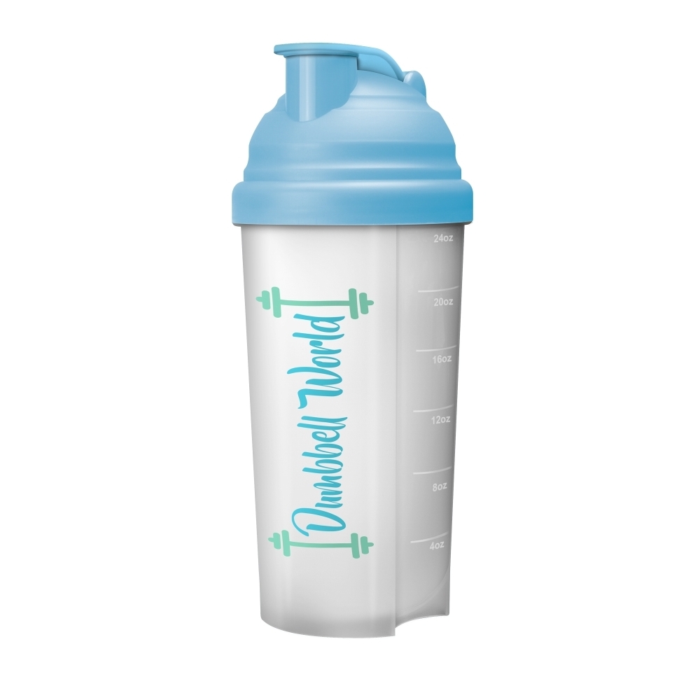 Custom Printed Light Blue Protein Shake Bottle 1 Colour