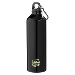 Custom printed Pacific 770 ml aluminium water bottle - black with 1 colour print