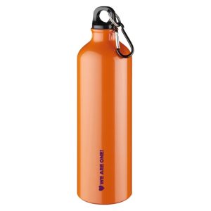 Custom printed Pacific 770 ml aluminium water bottle - orange with 1 colour print