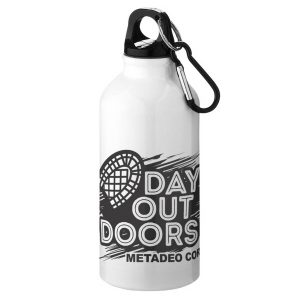 Custom printed Oregon 400 ml aluminium water bottle - laser engraving