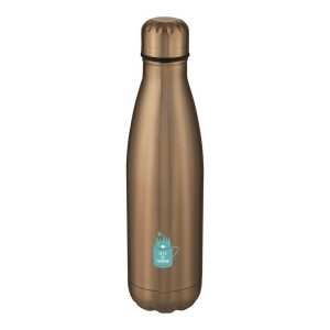 Custom printed Cove stainless steel water bottle - rose gold with 2 colour print